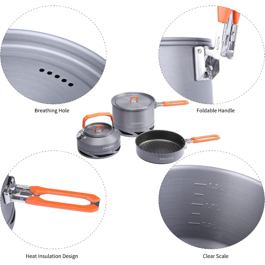 Fire-Maple Feast 4 Piece Campi - مراجعة Camping Cooking Area وسعره