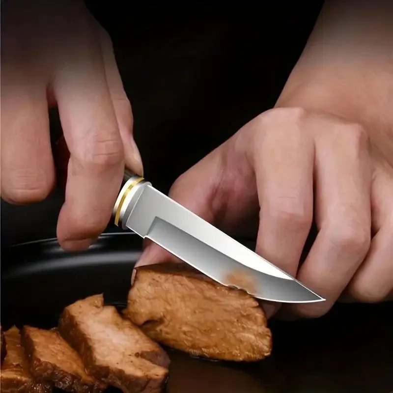 Premium Stainless Steel BBQ Kn - مراجعة Camping Cooking Knife With Sheath وسعره