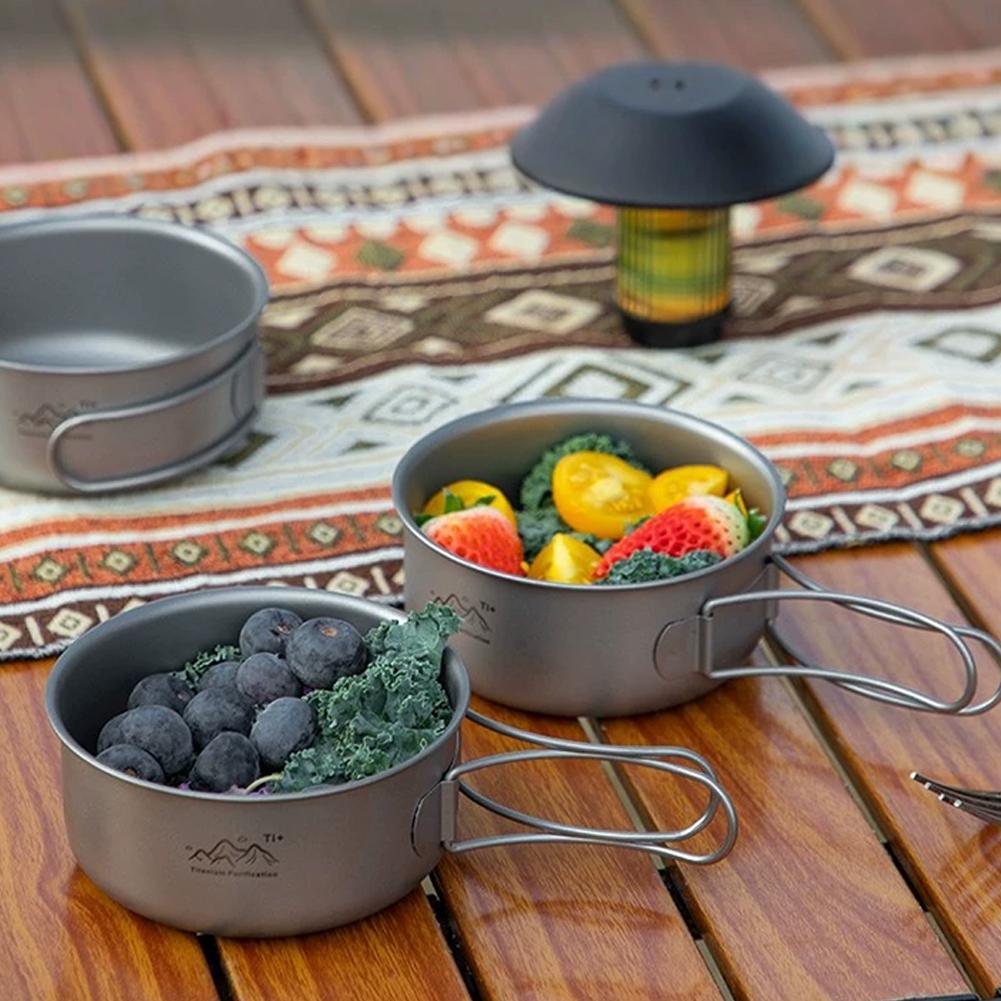 Compact Titanium Alloy Camping - مراجعة Camping Cooking Dishes وسعره