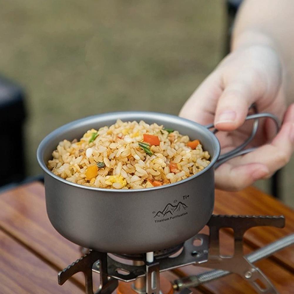 Compact Titanium Alloy Camping - مراجعة Camping Cooking Dishes وسعره
