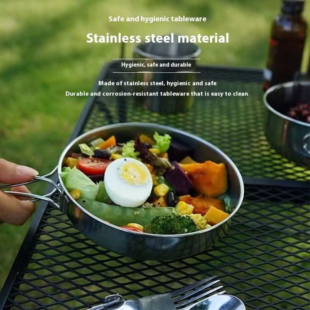 5Pcs 304 Stainless Steel Campi - مراجعة Camping Cooking Pot وسعره