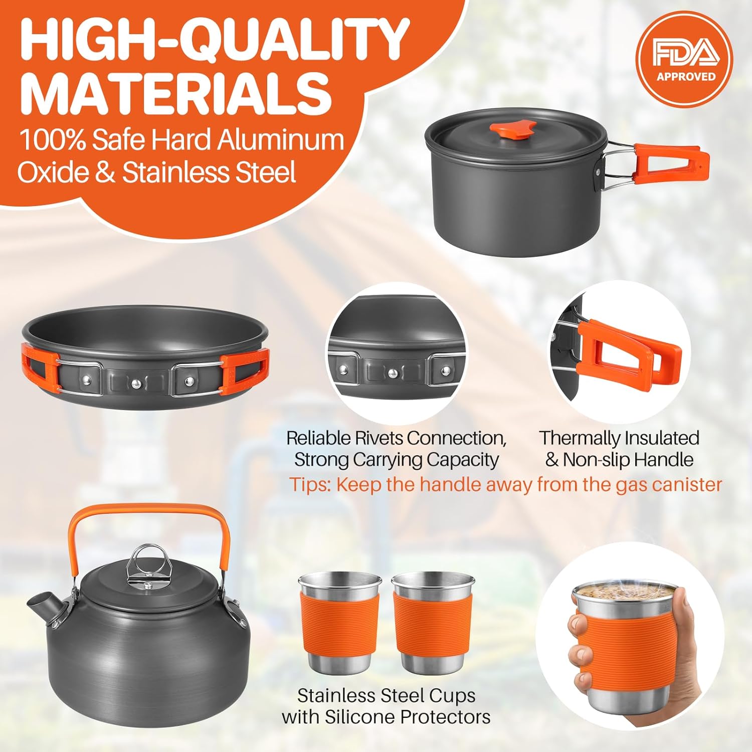 Non-Stick Camping Cookware Set - مراجعة Camping Cooking Mess Kit وسعره