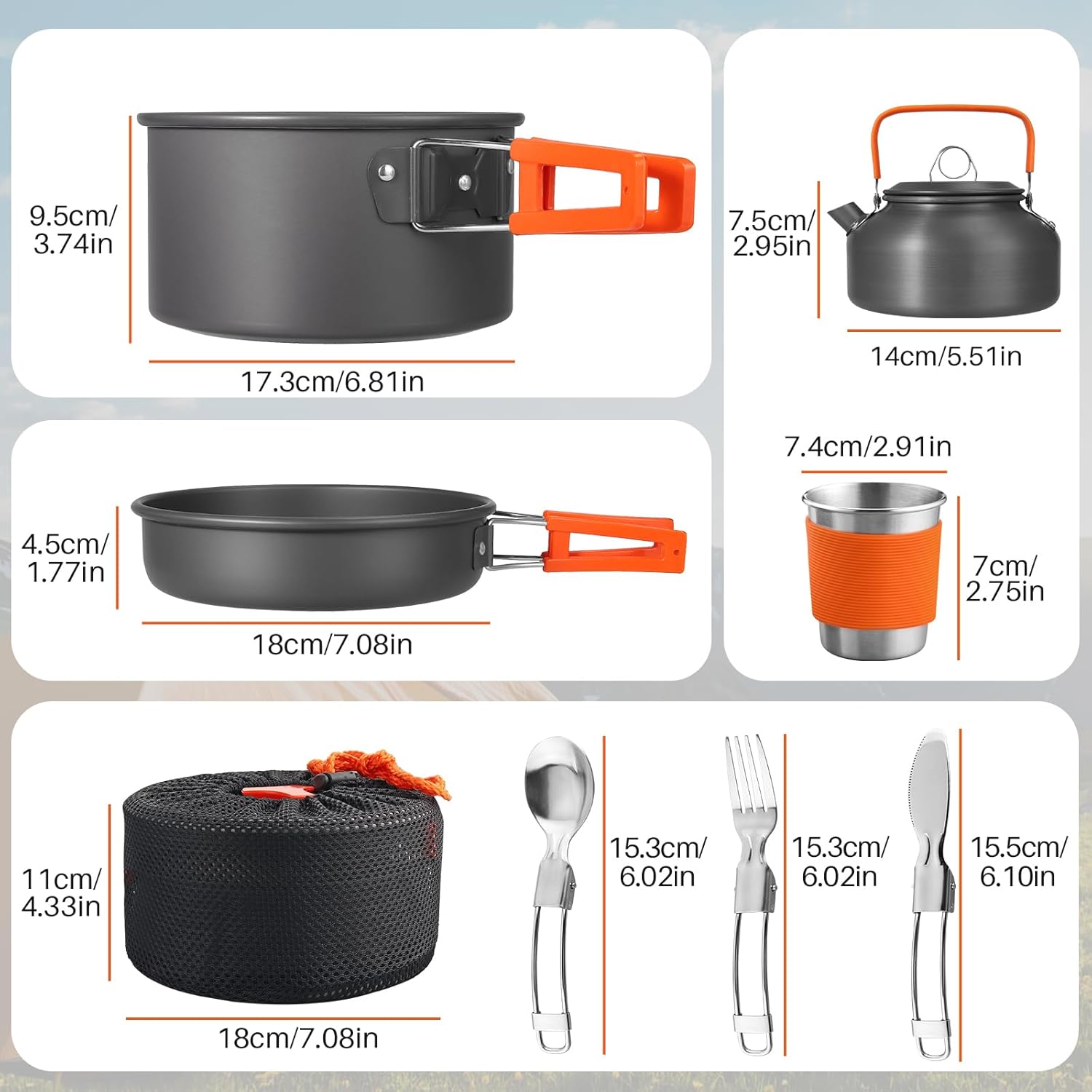 Non-Stick Camping Cookware Set - مراجعة Camping Cooking Mess Kit وسعره