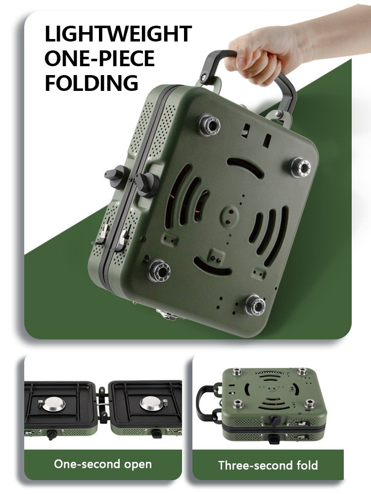 Portable double burner cooker  - مراجعة Camping Double Cooking Stove وسعره