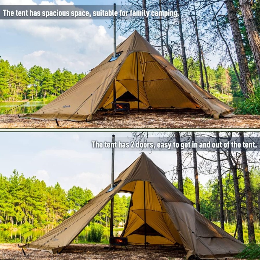 Camping Hot Tent 4-8 Person Ti - مراجعة Camping Double Cooking Stove وسعره