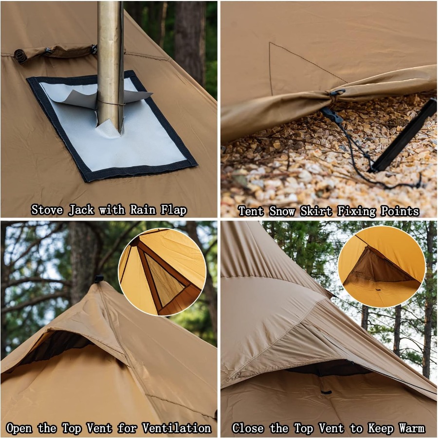 Camping Hot Tent 4-8 Person Ti - مراجعة Camping Double Cooking Stove وسعره