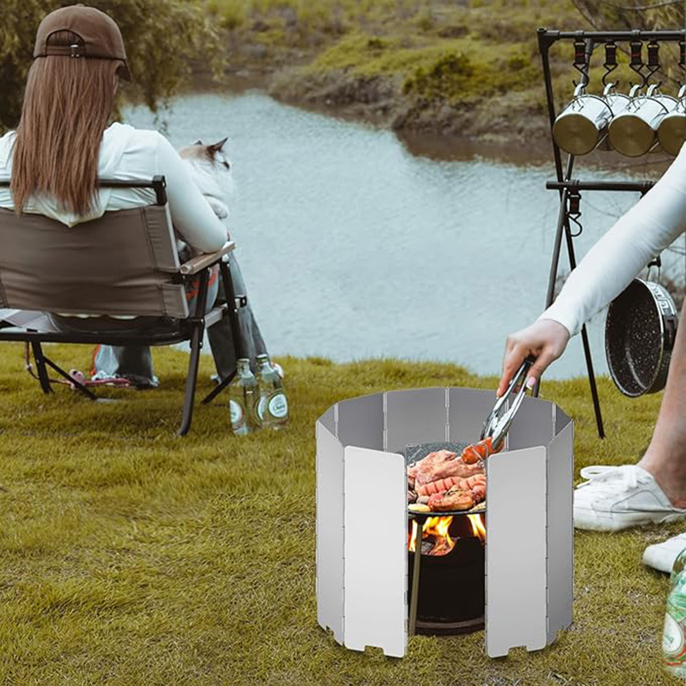 Folding Camping Stove Windshie - مراجعة Camping Cooking Windscreen وسعره