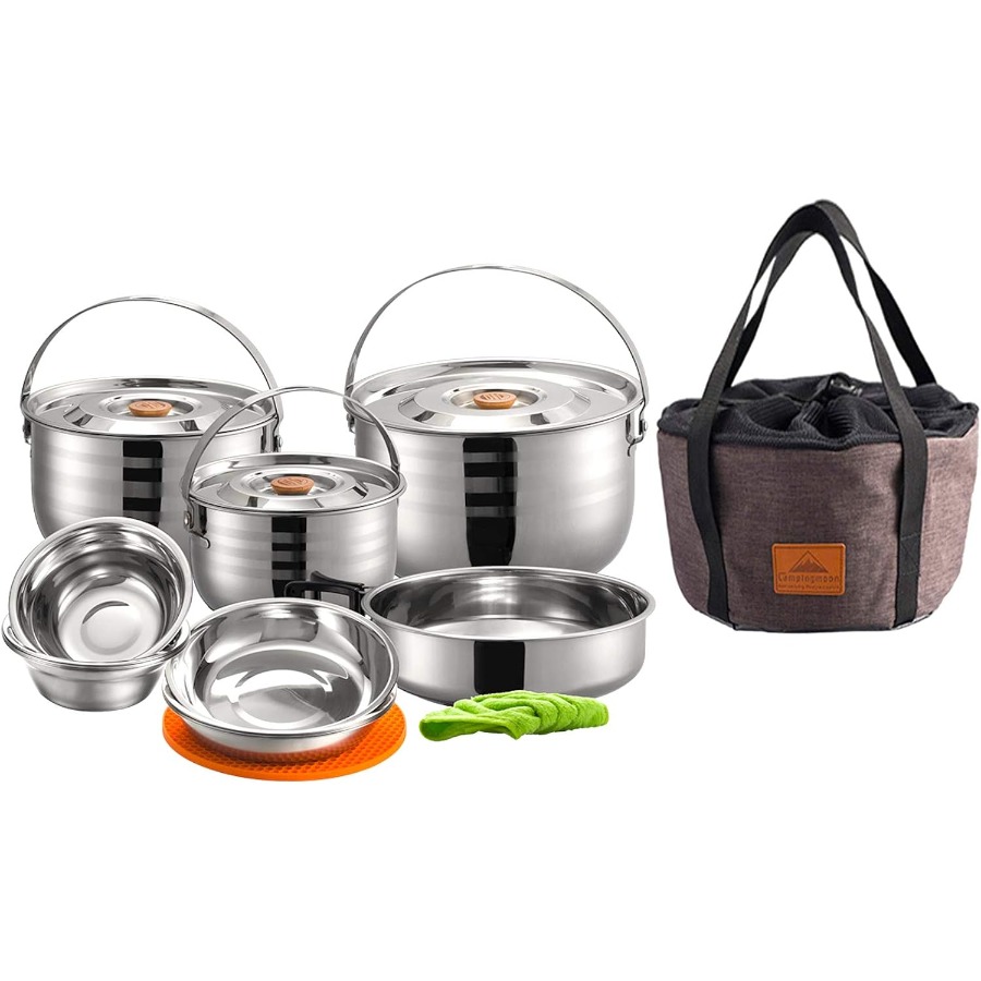 CAMPINGMOON Camping Cookware S - مراجعة Camping Cooking Mess Kit وسعره