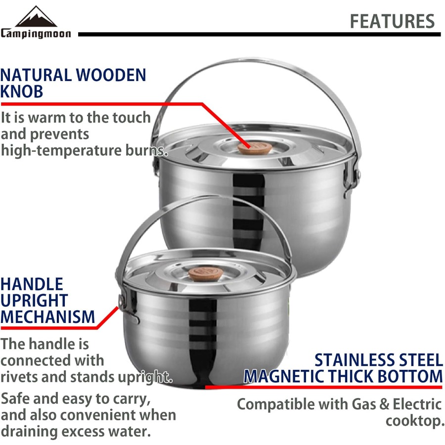 CAMPINGMOON Camping Cookware S - مراجعة Camping Cooking Mess Kit وسعره