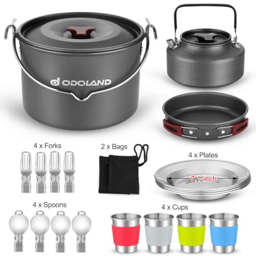 22pcs Camping Cookware Mess Ki - مراجعة Camping Cooking Mess Kit وسعره