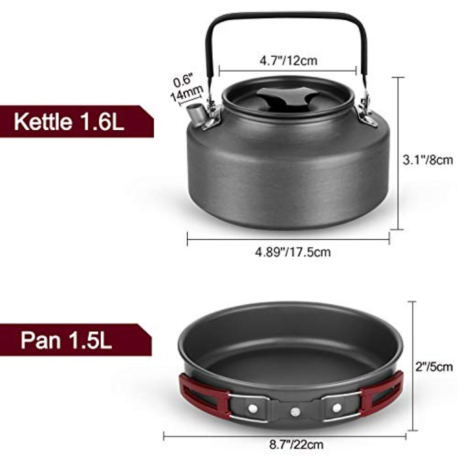 22pcs Camping Cookware Mess Ki - مراجعة Camping Cooking Mess Kit وسعره