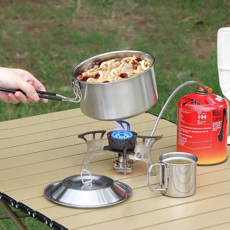 Hot Sale 304 Stainless Steel O - مراجعة Camping Cooking Mess Kit وسعره