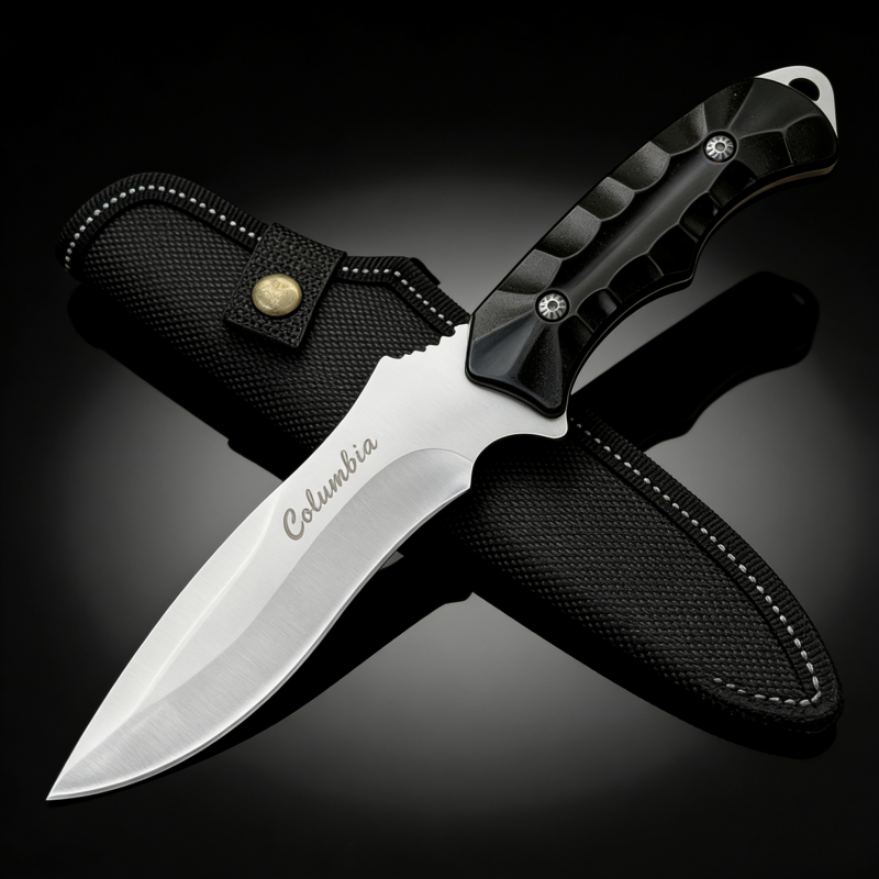 Columbia Fixed Blade Knife wit - مراجعة Camping Cooking Knife With Sheath وسعره