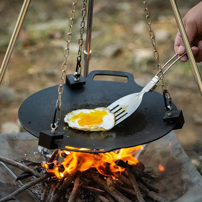 Portable Aluminum Camping Bonf - مراجعة Camping Cooking Tripod وسعره