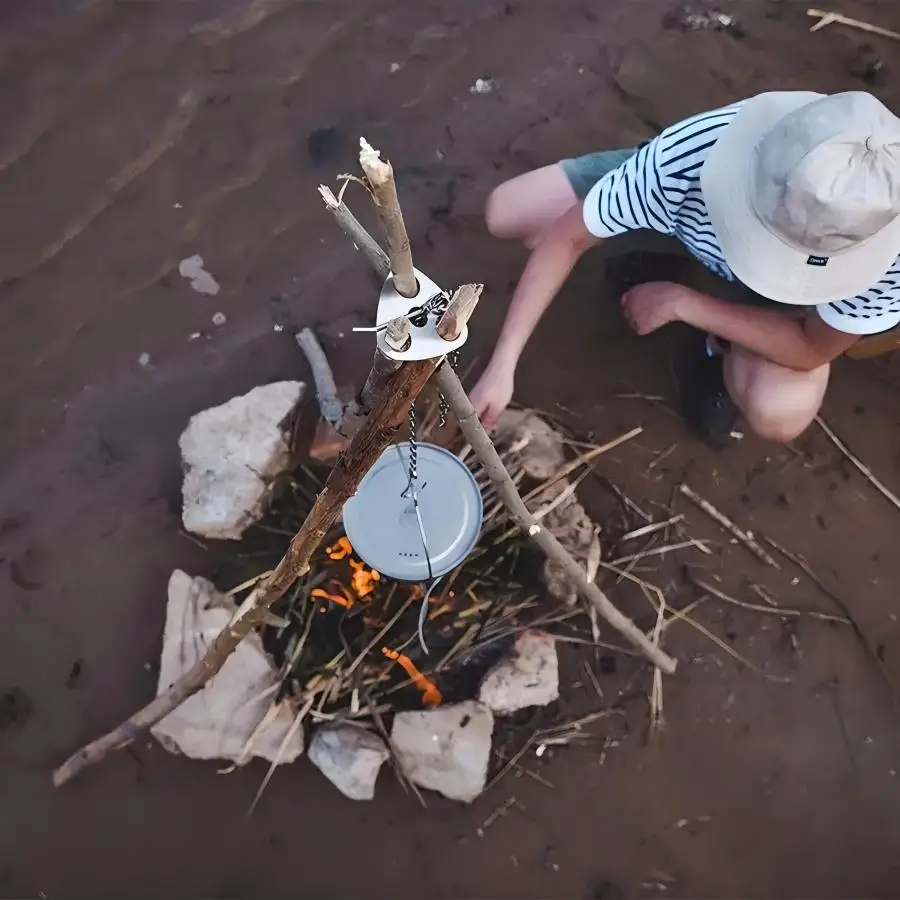 Stainless Steel Portable Campi - مراجعة Camping Cooking Tripod وسعره