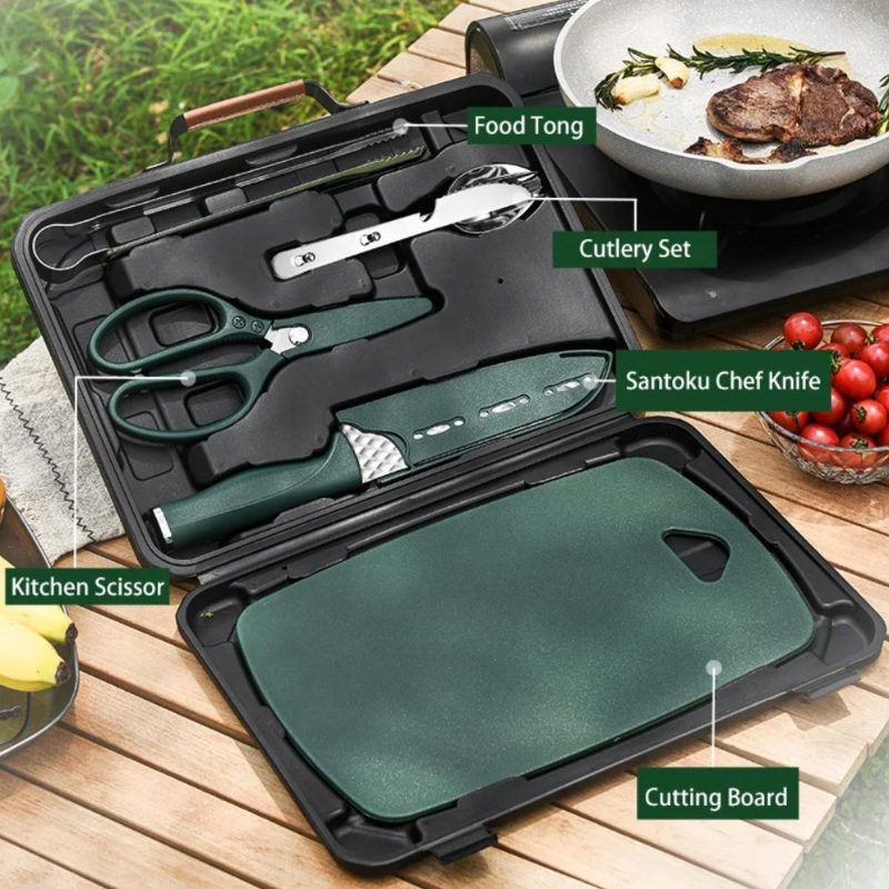 Outdoor Camping Equipment Cook - مراجعة Camping Cooking Essentials Kit وسعره