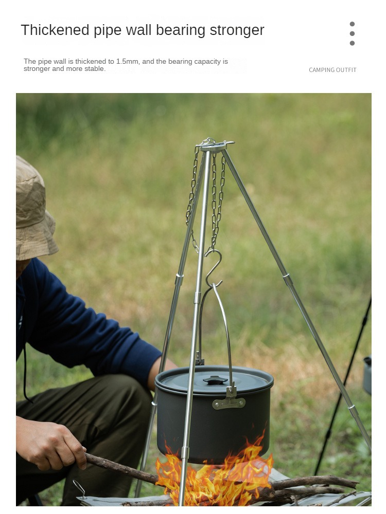 Camping Bonfire Tripod Portabl - مراجعة Camping Cooking Tripod وسعره