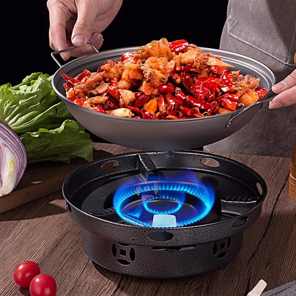 1.8L Titanium Wok Pan with Lid - مراجعة Camping Double Cooking Stove وسعره