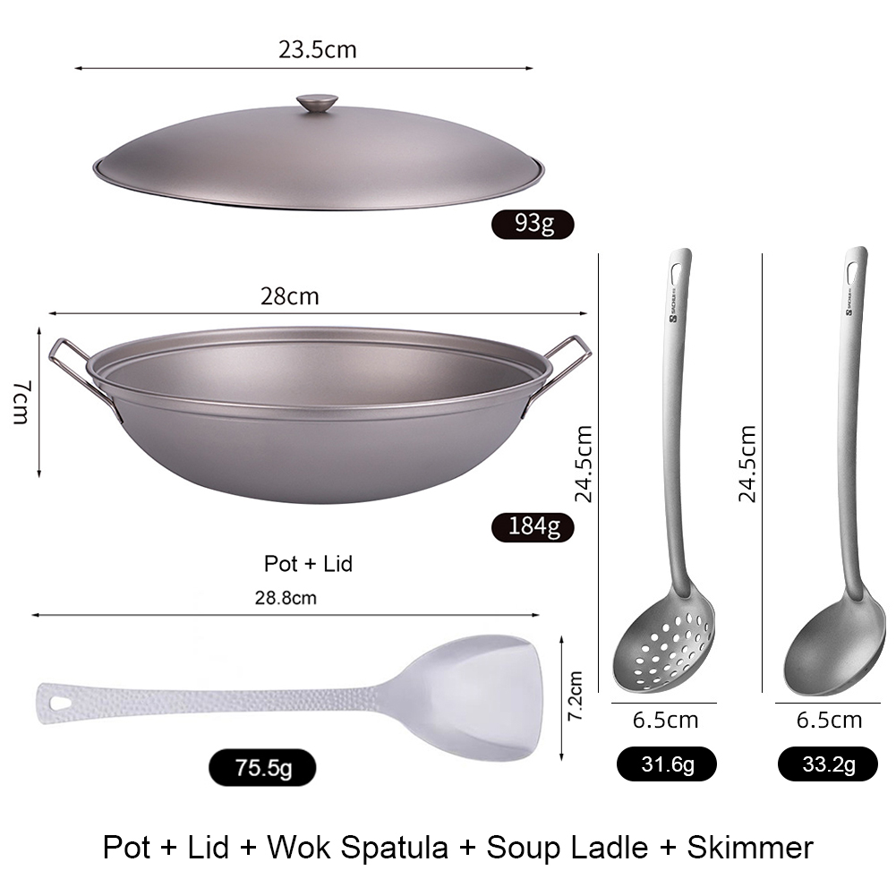 1.8L Titanium Wok Pan with Lid - مراجعة Camping Double Cooking Stove وسعره