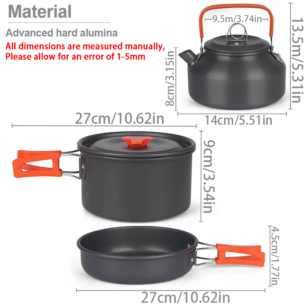 1pcs/1set Camping Cookware Kit - مراجعة Camping Cooking Roll وسعره