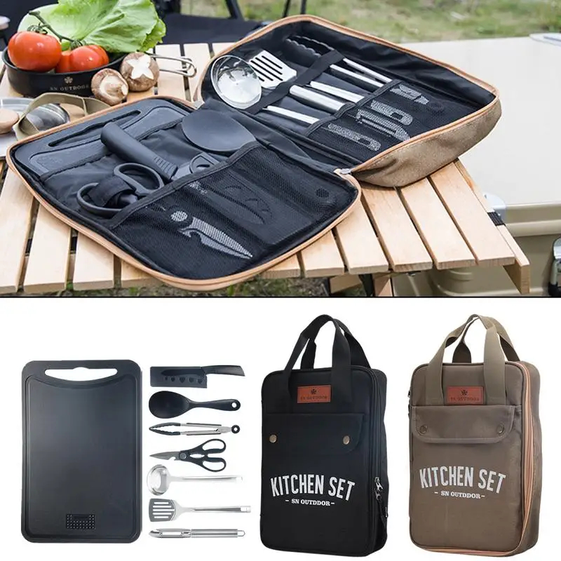 8pcs Camping Kitchen Cookware  - مراجعة Camping Cooking Windscreen وسعره