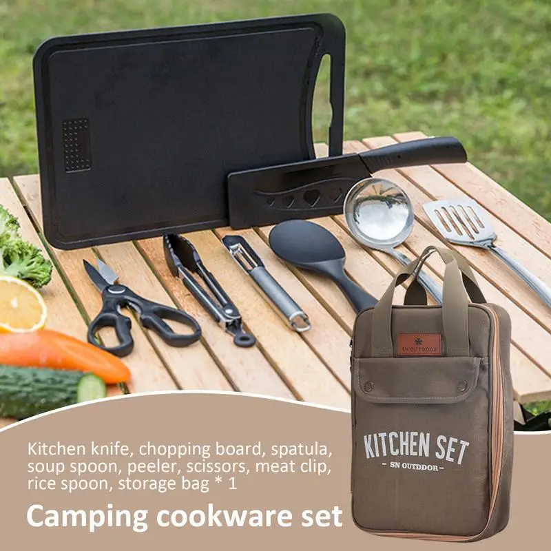 8pcs Camping Kitchen Cookware  - مراجعة Camping Cooking Windscreen وسعره