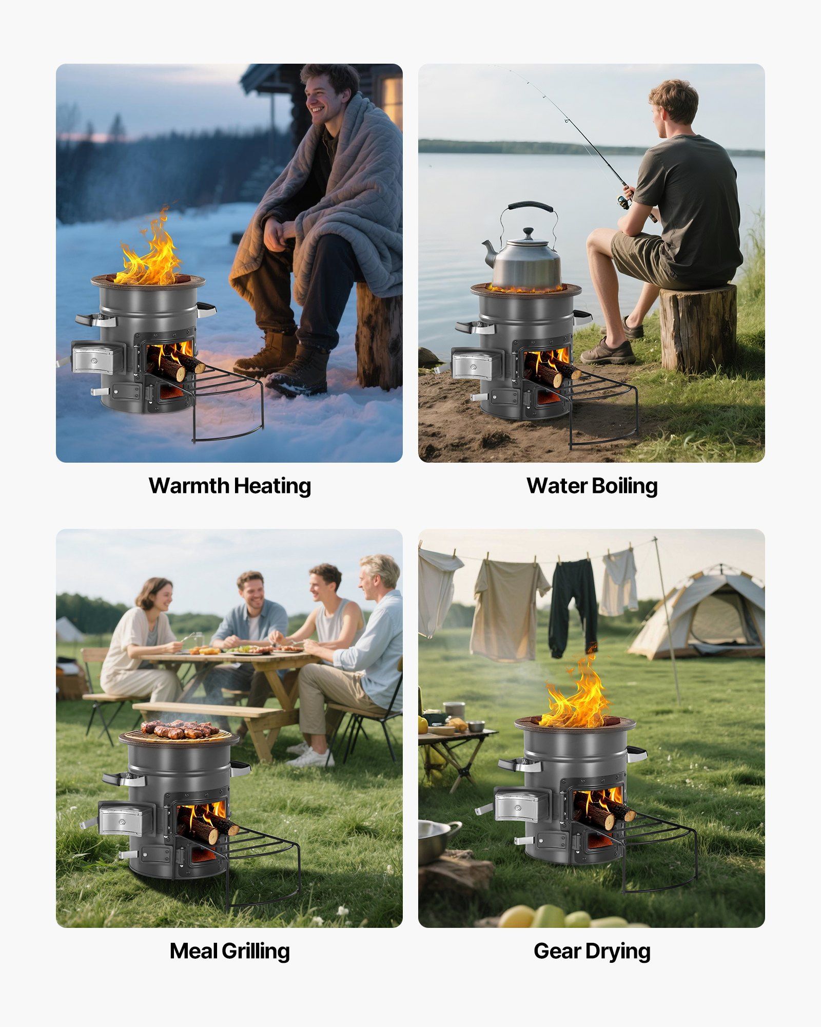 Outdoor Portable Rocket Stove  - مراجعة Camping Double Cooking Stove وسعره