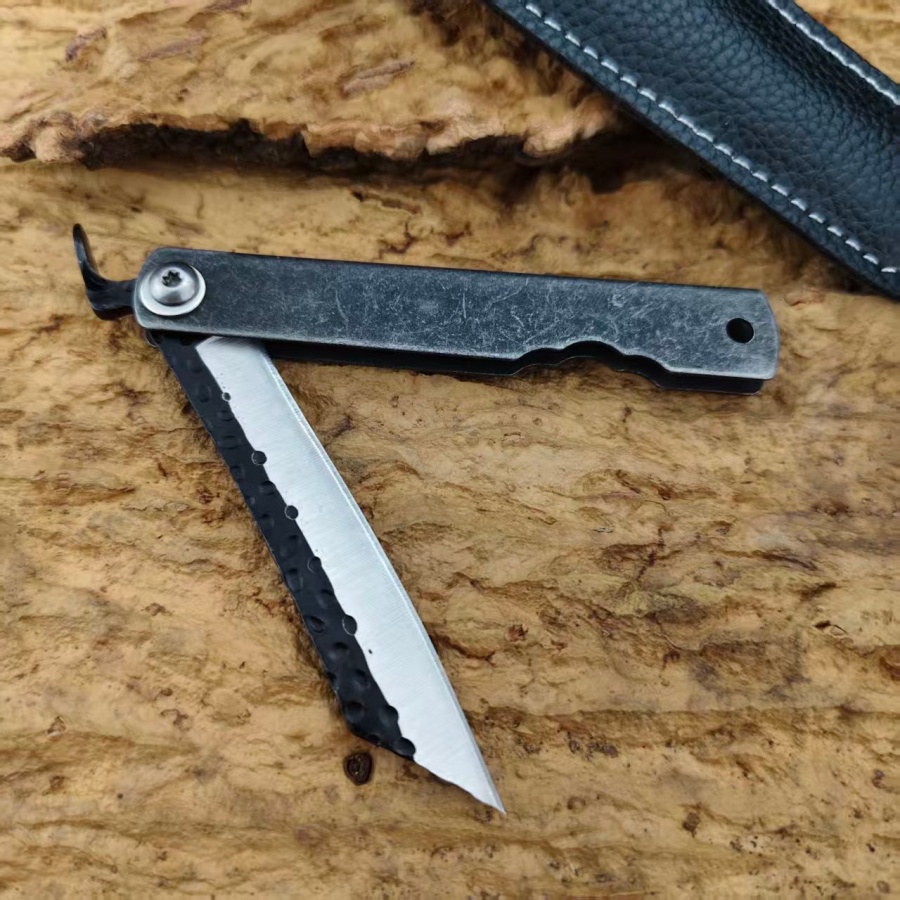 Higonokami  Handmade Stonewash - مراجعة Camping Cooking Knife With Sheath وسعره