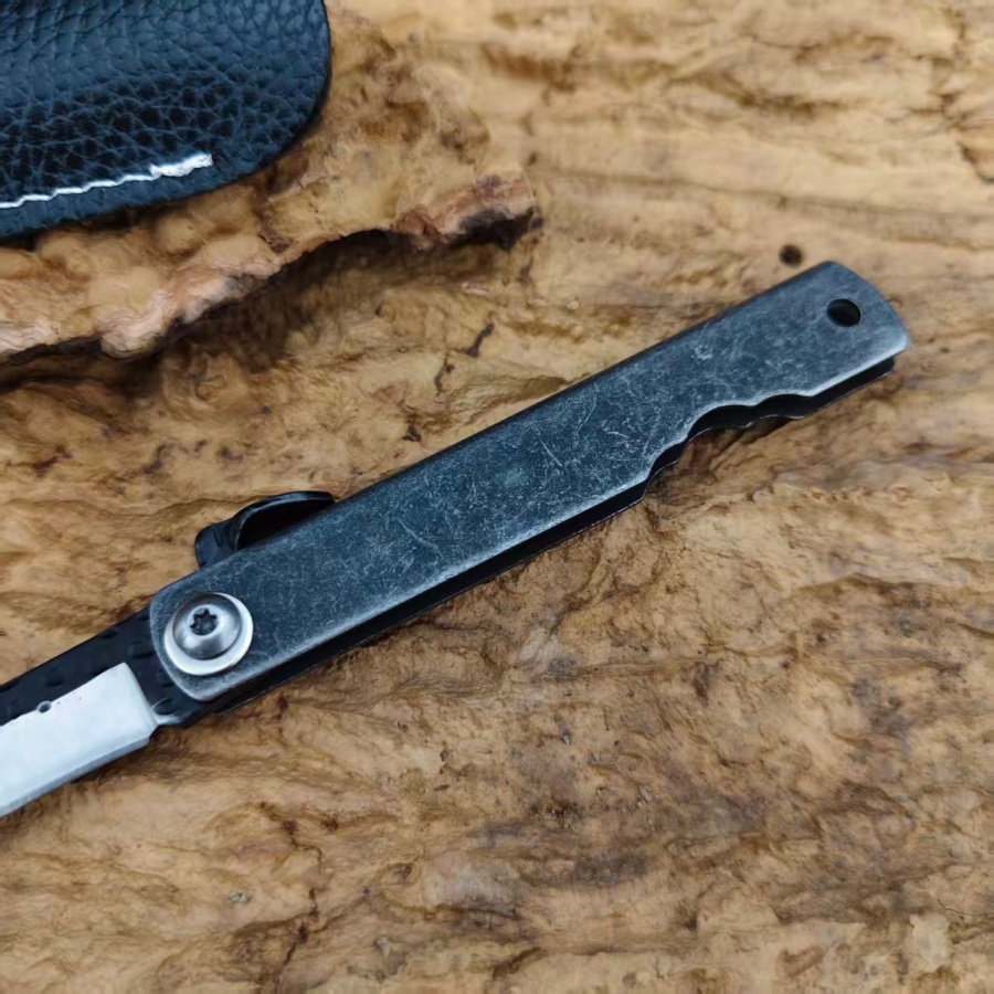 Higonokami  Handmade Stonewash - مراجعة Camping Cooking Knife With Sheath وسعره