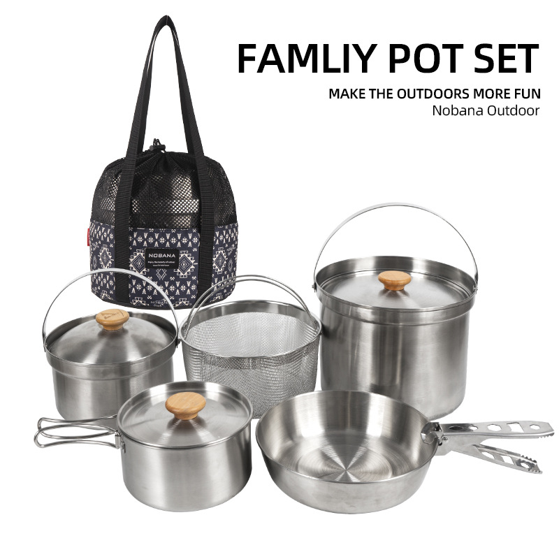 NOBANA Newest Outdoor Stainles - مراجعة Camping Cooking Dishes وسعره