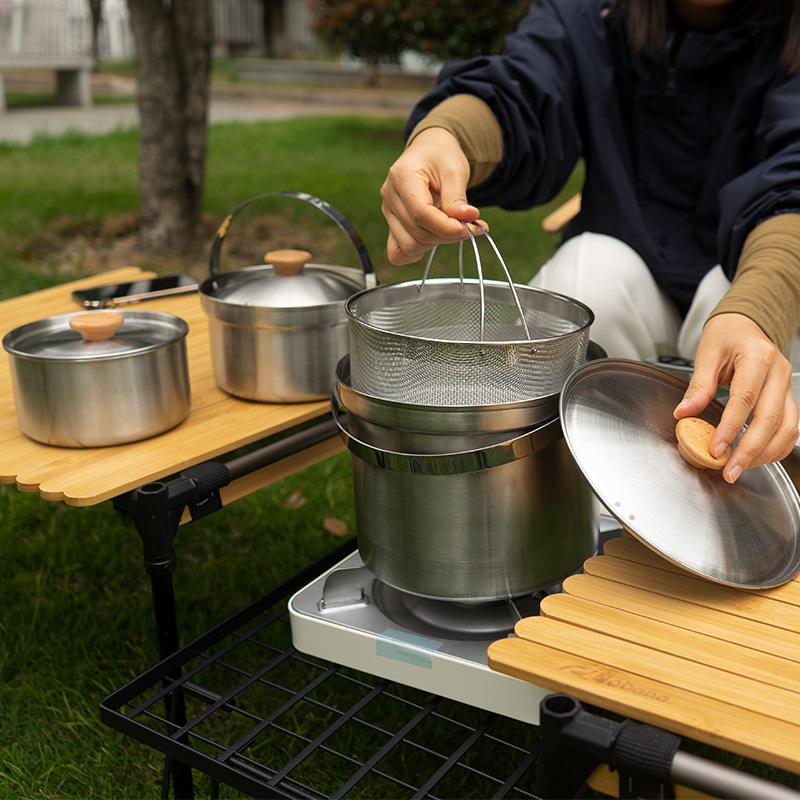 NOBANA Newest Outdoor Stainles - مراجعة Camping Cooking Dishes وسعره