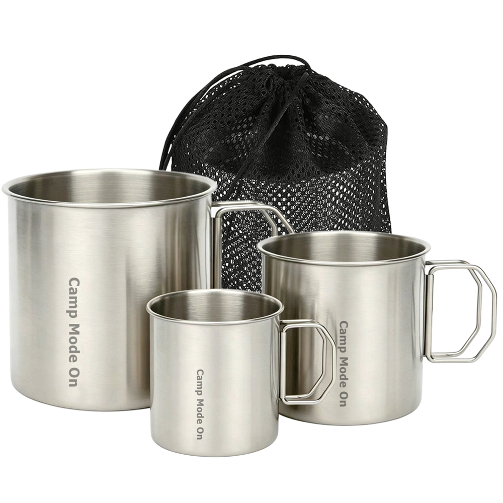 Set of 3 Cup Stainless Steel C - مراجعة Camping Cooking Mug وسعره