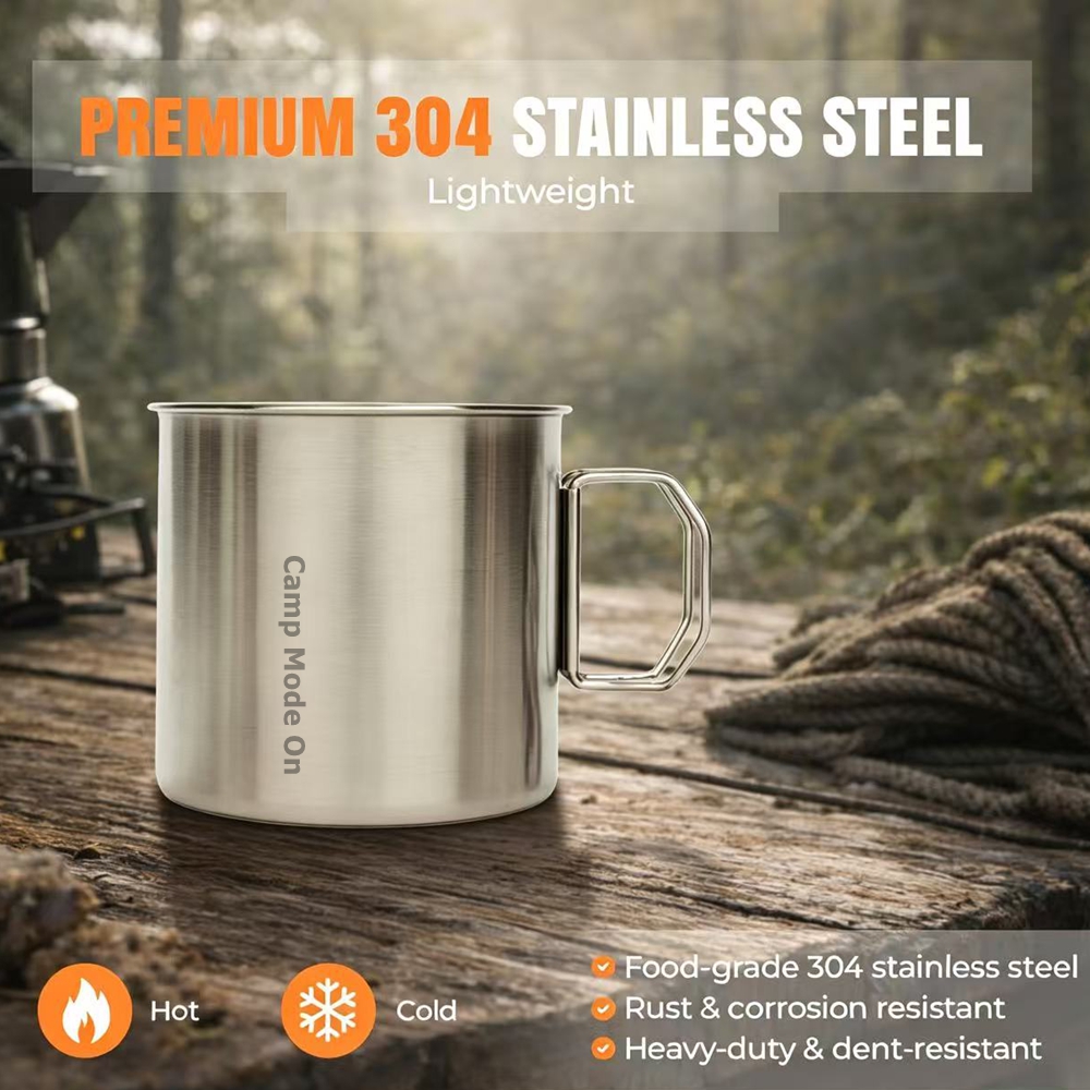 Set of 3 Cup Stainless Steel C - مراجعة Camping Cooking Mug وسعره