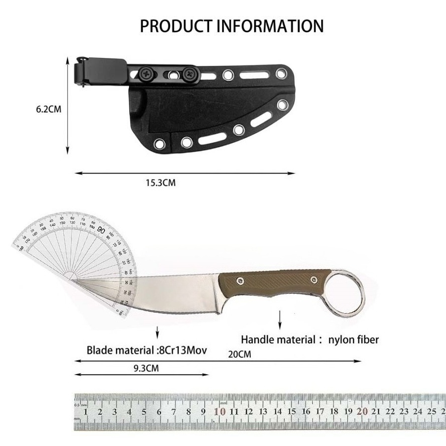 1PC High-quality Outdoor Campi - مراجعة Camping Cooking Knife With Sheath وسعره