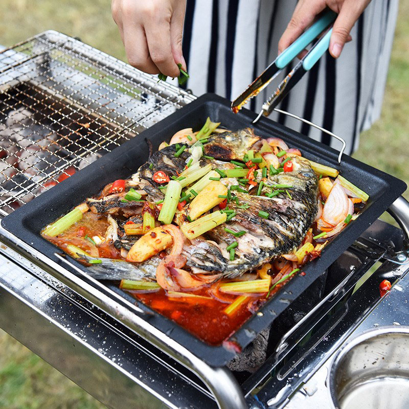 Outdoors Thick Square Grill Pa - مراجعة Camping Cooking Griddle وسعره