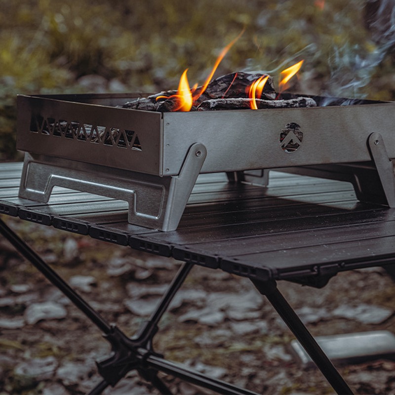 Portable Campfire Fire Pit BBQ - مراجعة Camping Cooking Fire Pit وسعره