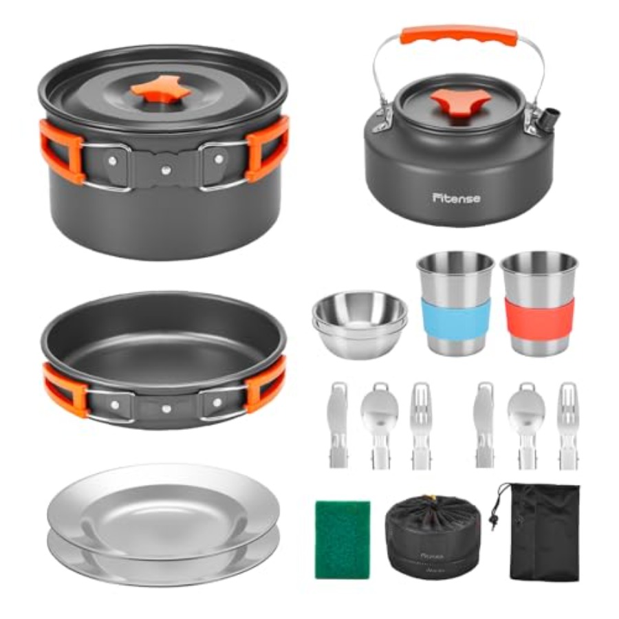 21Pcs Camping Cookware Mess Ki - مراجعة Camping Cooking Essentials Kit وسعره