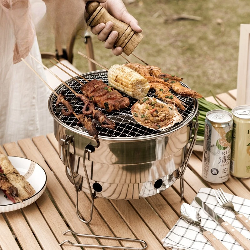 Outdoor BBQ Folding Split Port - مراجعة Camping Cooking Fire Pit وسعره