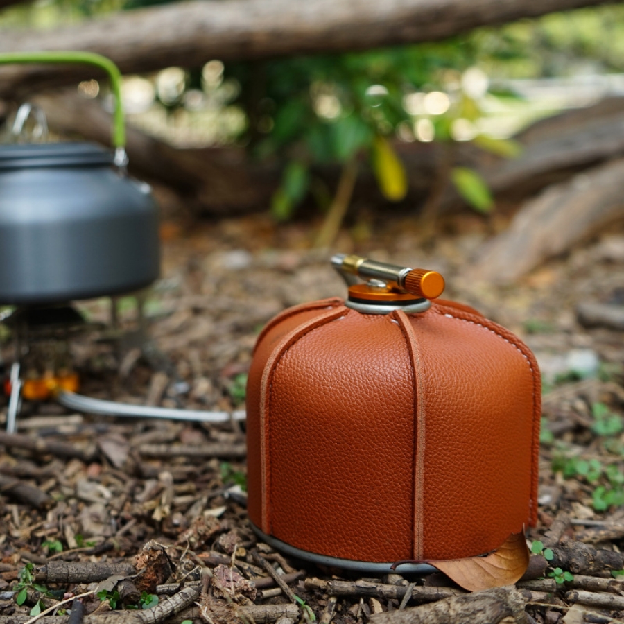1 pc Camping Flat Gas Tank Lea - مراجعة Camping Cooking Cover وسعره