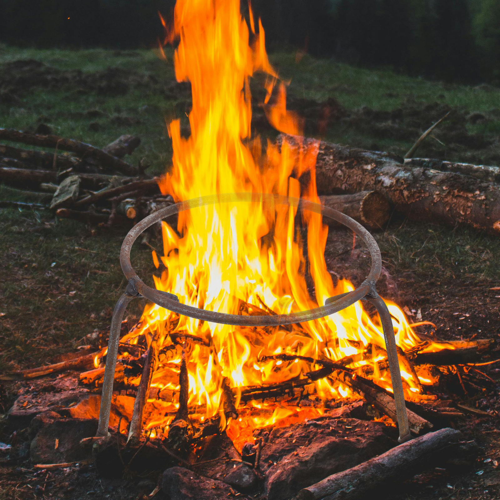Pot Stand Rebar Durable Lightw - مراجعة Camping Cooking Fire Pit وسعره