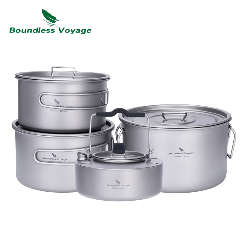 Boundless Voyage Titanium Pot  - مراجعة Camping Cooking Set Large وسعره