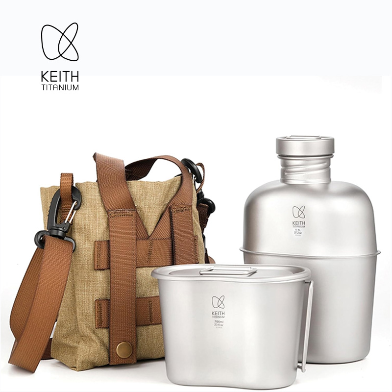 KEITH  Pure Titanium Canteen M - مراجعة Camping Cooking Mess Kit وسعره