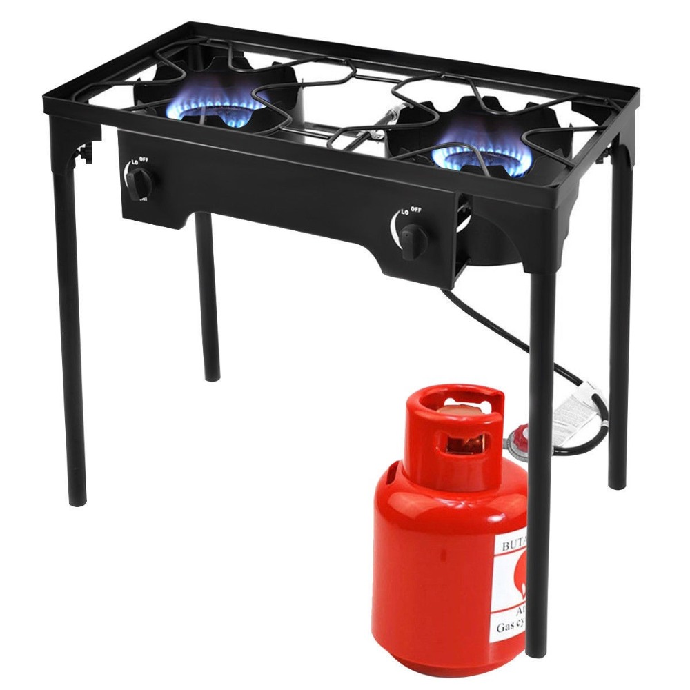 150000BTU Portable Propane Dou - مراجعة Camping Double Cooking Stove وسعره