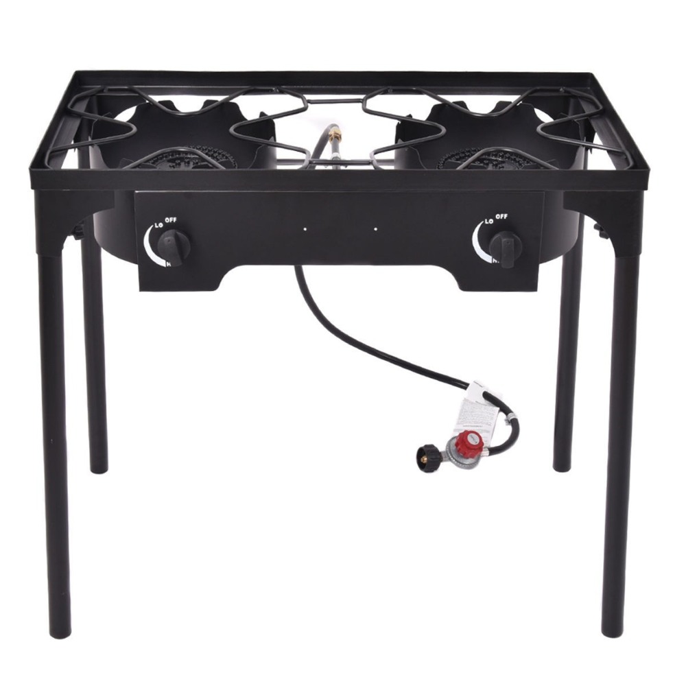 150000BTU Portable Propane Dou - مراجعة Camping Double Cooking Stove وسعره