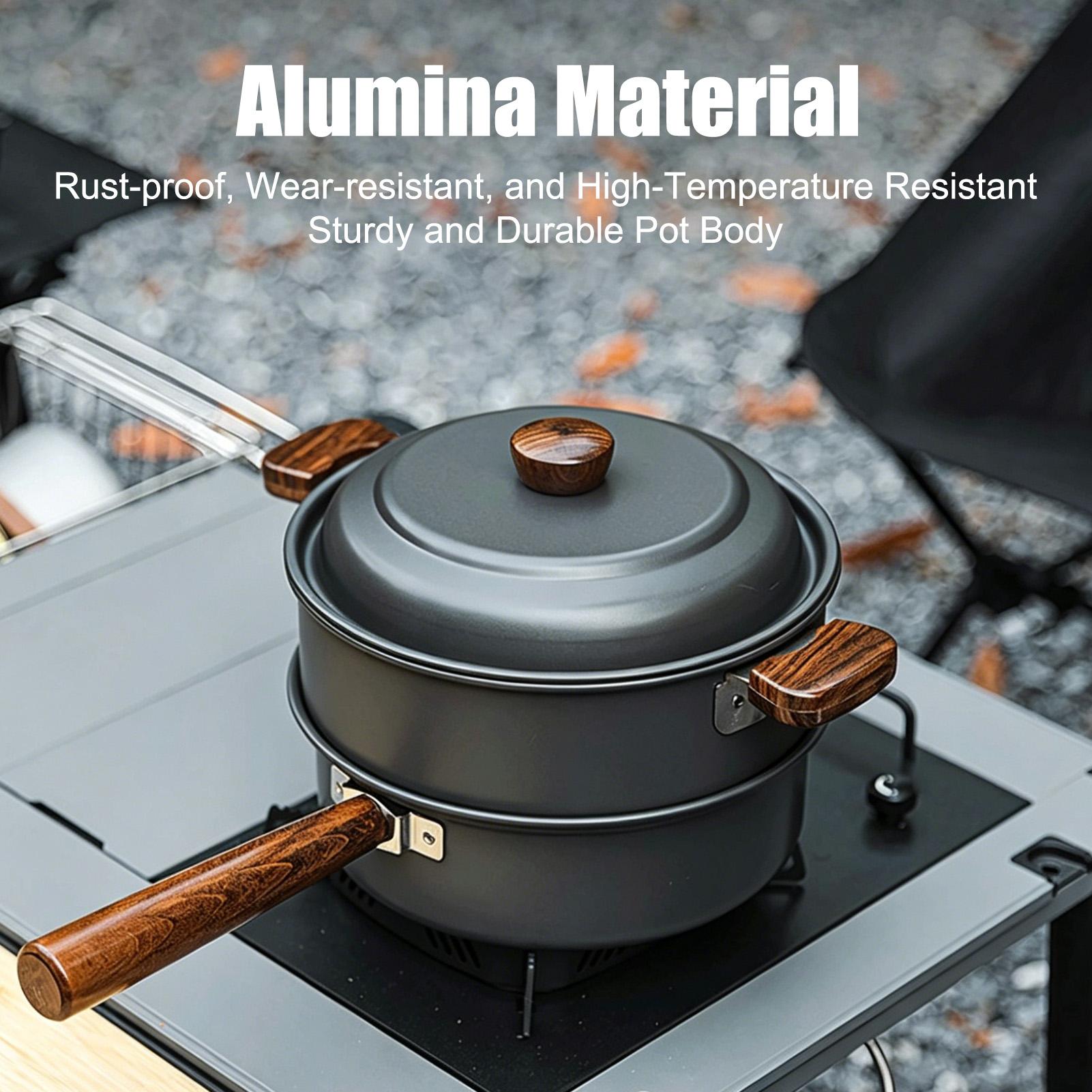 Camping Pot Portable Large Lig - مراجعة Camping Double Cooking Stove وسعره