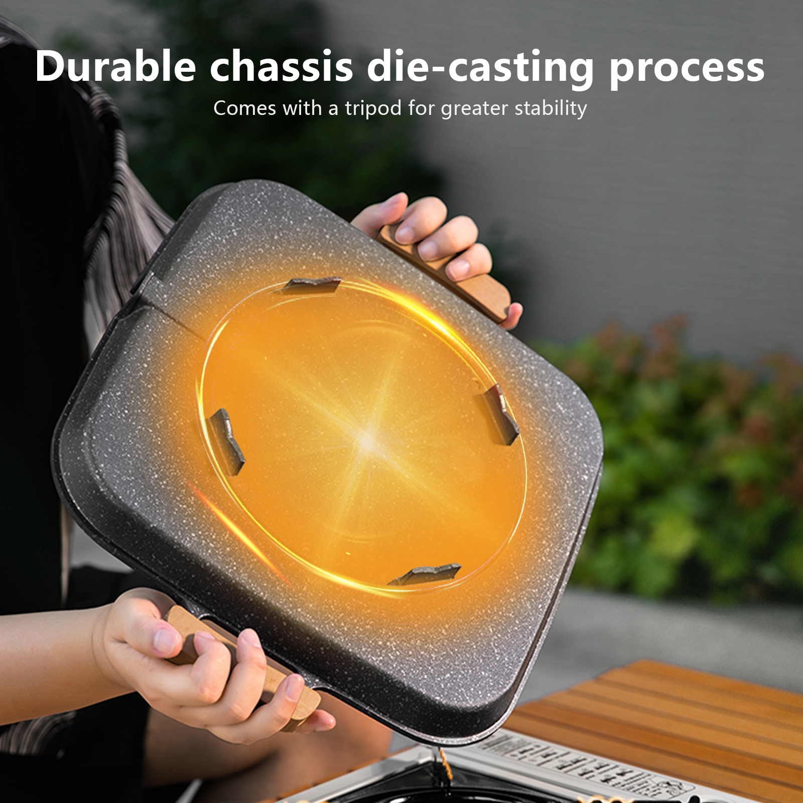 BISINNA Square BBQ Grill Pan N - مراجعة Camping Cooking Pot وسعره