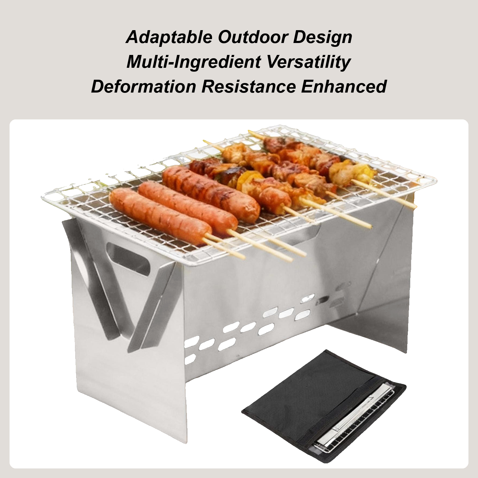 Stainless steel Charcoal Grill - مراجعة Camping Cooking Fire Pit وسعره