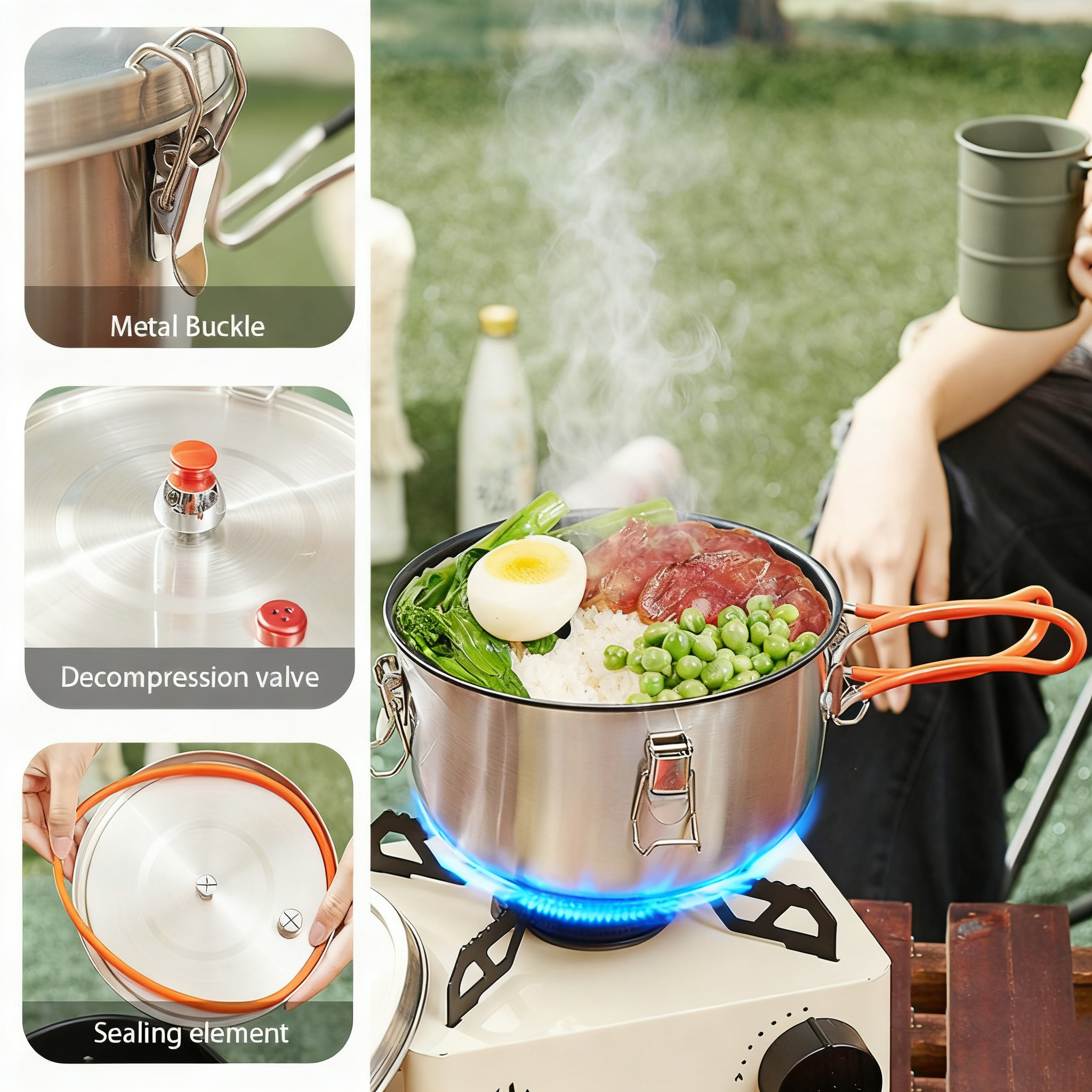 Pandatou Portable High Altitud - مراجعة Camping Cooking Set Large وسعره