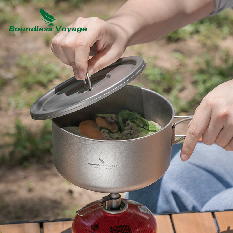 Boundless Voyage Titanium Camp - مراجعة Camping Cooking Set Large وسعره