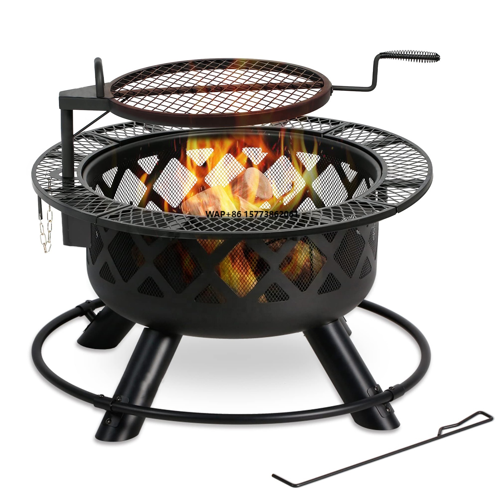 Large Outdoor Wood Burning Fir - مراجعة Camping Cooking Fire Pit وسعره
